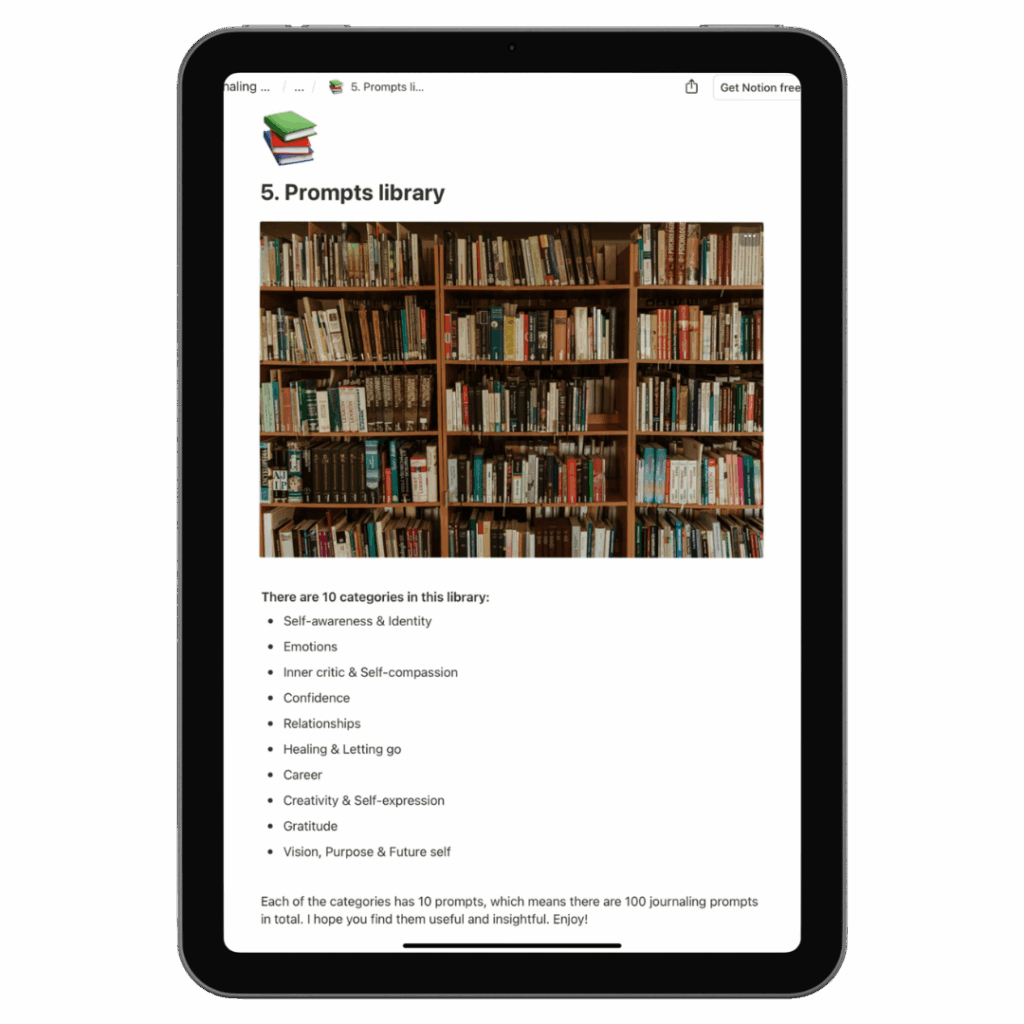 journaling guide prompts library